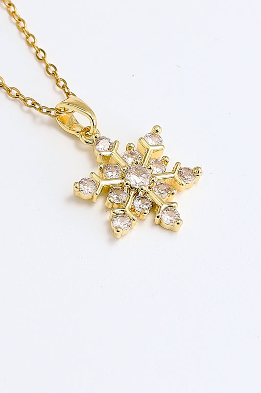 Kar Tanesi Zirkon Taşlı Kolye 14 – 18 Ayar Altın Kaplama